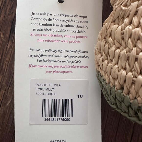 Sézane Mila pouch in multi ecru, NWT! - Picture 3 of 5